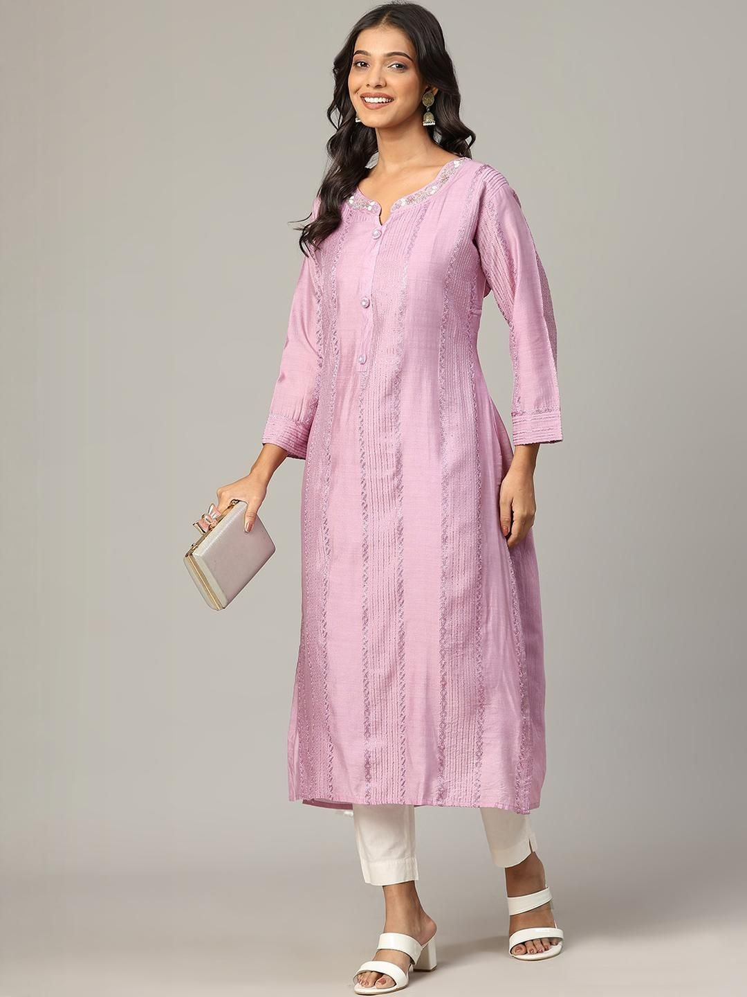 Zerah Women Chanderi Silk Kurta